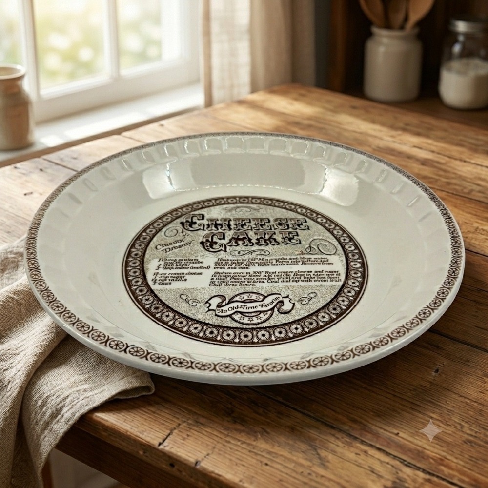 Royal China Country Harvest Cheesecake Recipe Pie Plate Ironstone Baker 10"